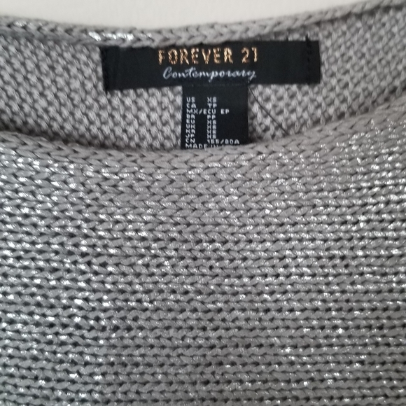 Grey and silver boat-neck sweater - Picture 3 of 6